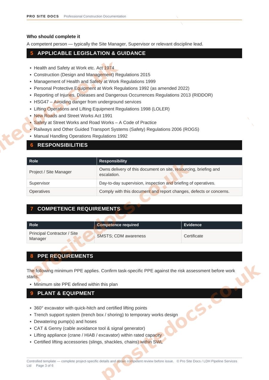 Construction phase plan inside page sample